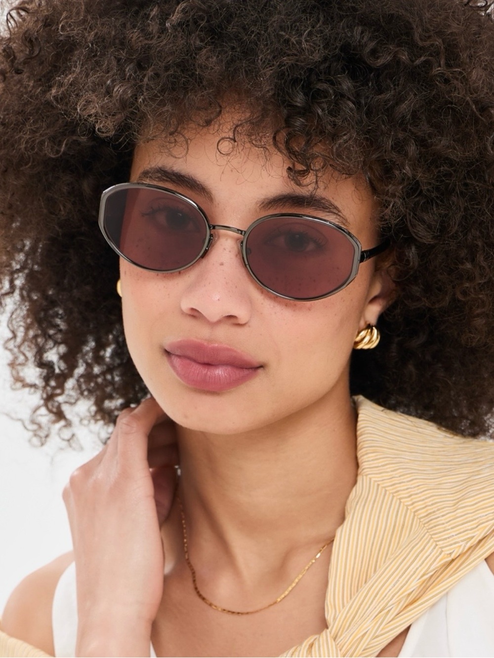 rag & bone oval metal sunglass